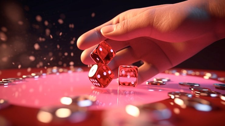 Dice roll outcome Live dealer rolling dice in Sic Bo cage with outcome display